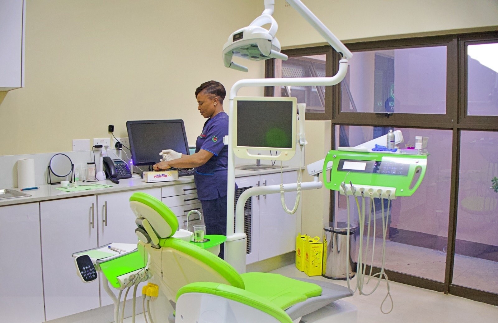 Clean modern dental treatment room at Venus Medical and Dental Centre